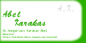 abel karakas business card