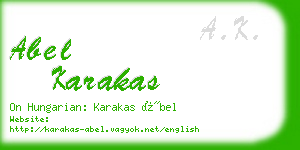 abel karakas business card